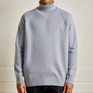 Winter turtleneck cashmere jacquard sweater